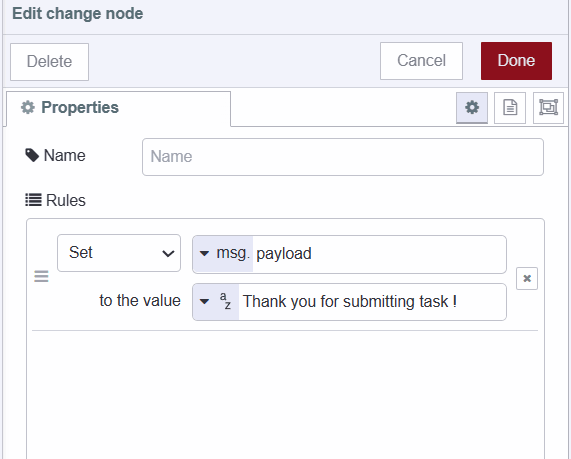 "screenshot of the change node setting payload for notification"